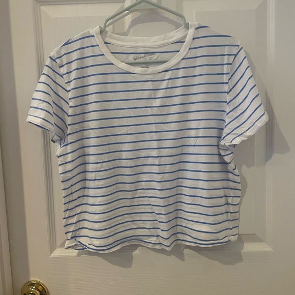 Universal Thread Tops - Universal Thread Blue and White Striped Tee